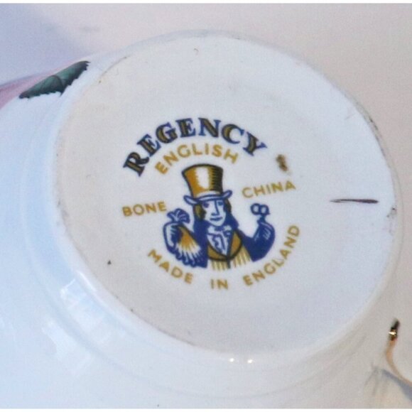 Tea Cup and Saucer Saucer Vintage Teacup Pink Roses Regency Bone China England - Picture 4 of 5